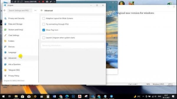 Tech:Telegram(Unigram)version MAC design for Windows 10