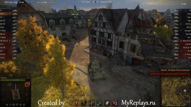 WOT: Siegfried Line - KV-3 - 5 frags смотреть онлайн