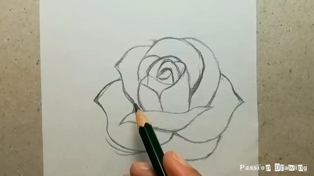 How To Draw A Rose step-by-step Slow Drawing Tutorial смотреть онлайн