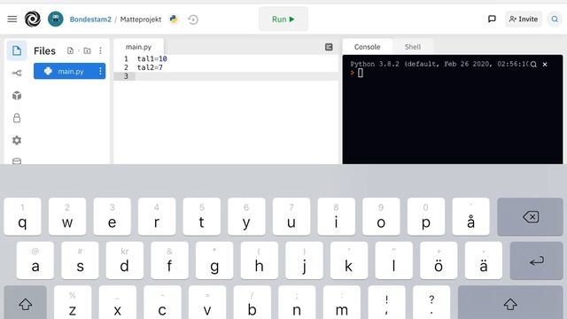 Programmering i matematik, använd variabler för att addera två tal i Python смотреть онлайн