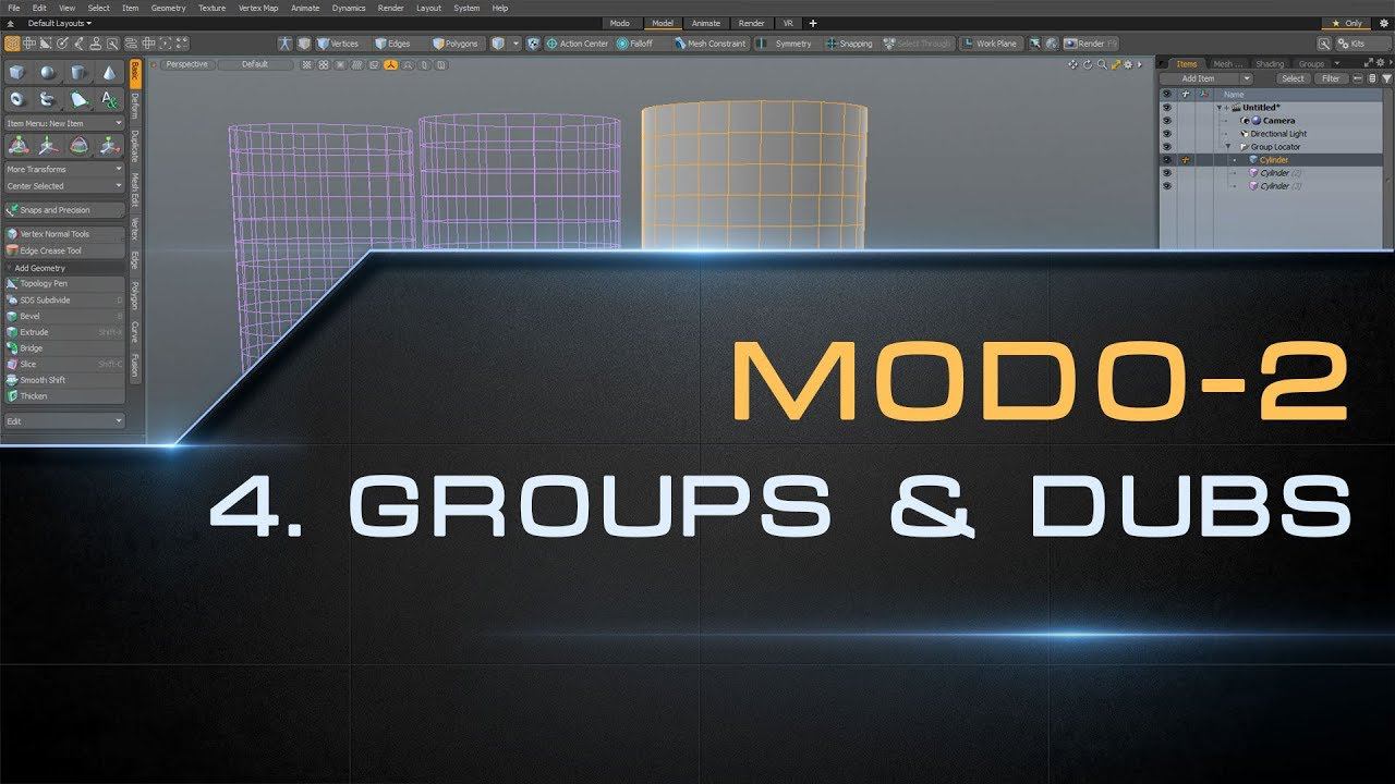 4. Group Locator, Duplicate, Instance в Модо | Курс моделирования MODO-2