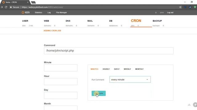 How to create and delete cron jobs in Vesta смотреть онлайн