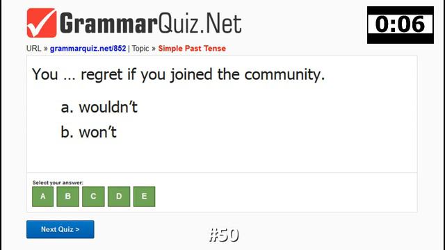English Grammar Quiz 50 Simple Past Tense смотреть онлайн