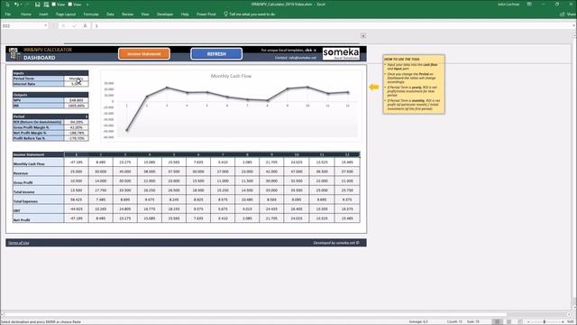 NPV & IRR Calculator Excel Template | Calculate NPV IRR in Excel! смотреть онлайн
