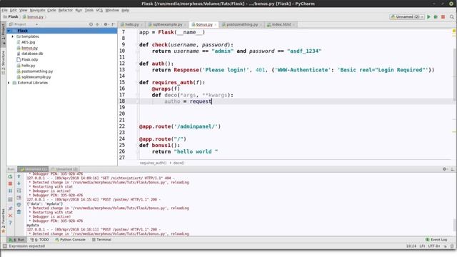 Python Flask Tutorial #18 - HTTP Authentifikation смотреть онлайн