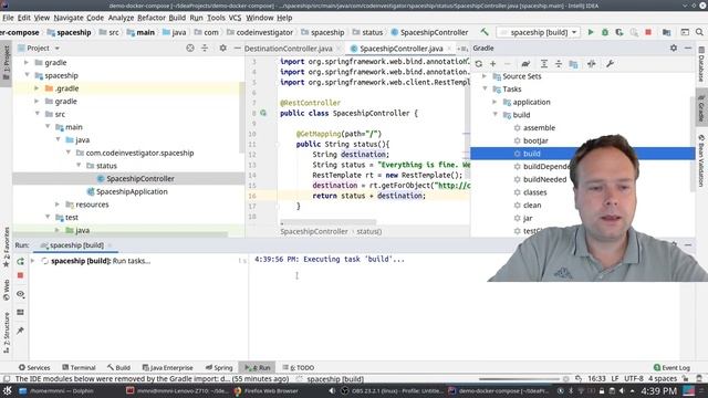 Docker Compose - 2 Spring Boot applications dependent on each other running by using docker compose смотреть онлайн