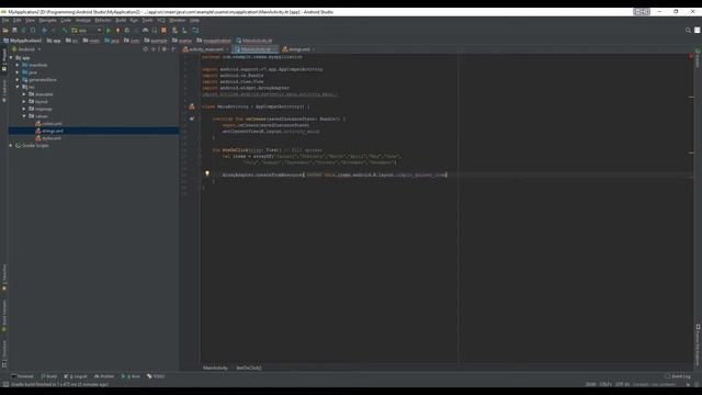 Create a Spinner by Kotlin / Android Studio (Arabic Language) إنشاء قائمة أو سبننر بواسطة كوتلن смотреть онлайн