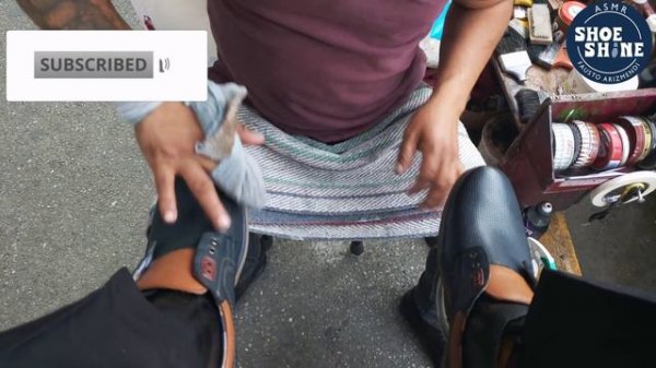 S4E48 Machine man  bicolor shoe shine technique #bestshoeshinetechniques #shoeshine #faustoarizmend