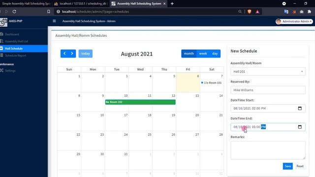 Simple Assembly Scheduling System in PHP DEMO смотреть онлайн