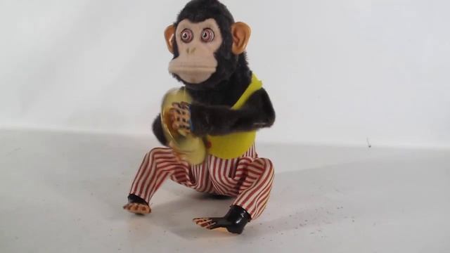 Antique Jolly Chimp Working Grimicing Cymbal Playing Monkey Yqz