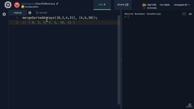 JavaScript Adv Concepts Data Structures 1312 Exercise Merge Sorted Arrays смотреть онлайн