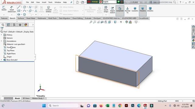 SolidWorks Bangla Class :2 Plane, Sketch, & Relations. смотреть онлайн
