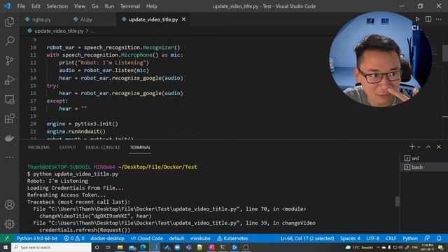 Dùng trợ lí ảo AI Python đổi tiêu đề Youtube video | :D #dunglailaptrinh смотреть онлайн