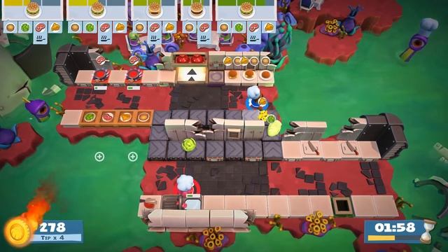 Overcooked 2. Level 6-5. 4 stars. 2 player Co-op смотреть онлайн