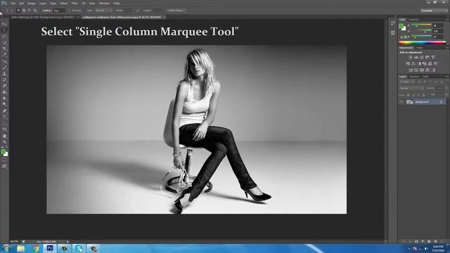 How To Use Single Column Marquee Tool In Photoshop CS 6 or CC смотреть онлайн