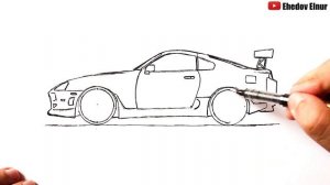 Как нарисовать Тойота Супра А80 | Рисуем машину из Форсажа | Ахадов Эльнур