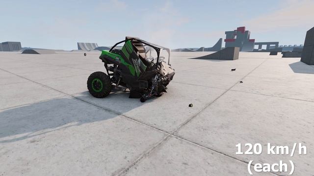 Kawasaki Teryx KRX 1000 vs Audi A6 C7 ? 200 km/h ? BeamNG.drive CRASH test смотреть онлайн