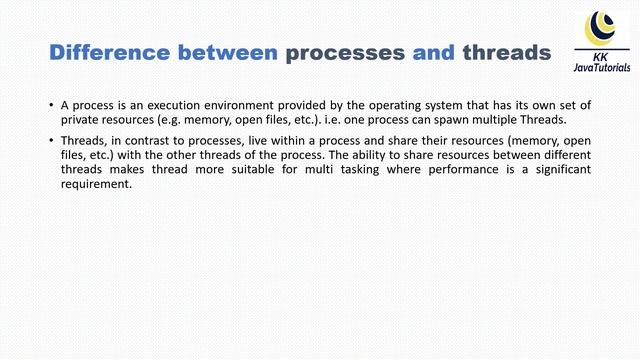 What is the difference between processes and threads in Java ? ||Java Concurrency Interview Questio смотреть онлайн