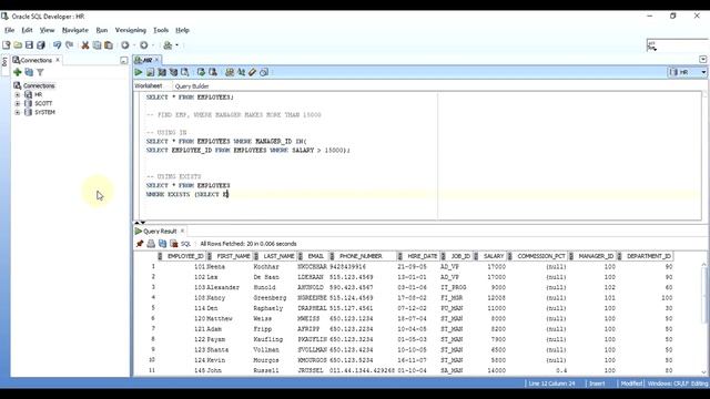 ORACLE SQL AND PL/SQL INTERVIEW QUESTION : SUBQUERY WITH IN / EXISTS OR SELF JOIN смотреть онлайн