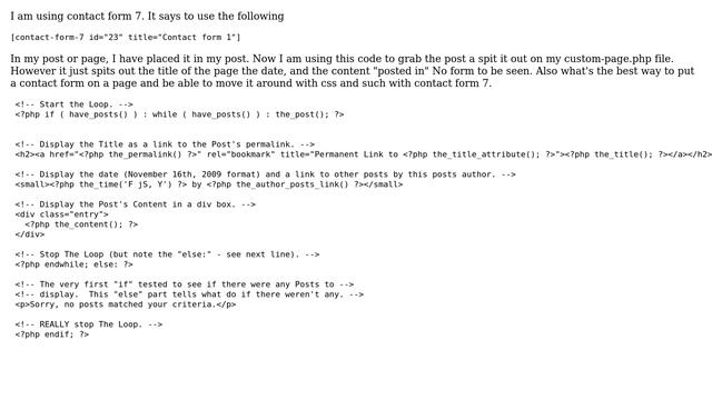 Wordpress: Contact form 7 post loop смотреть онлайн