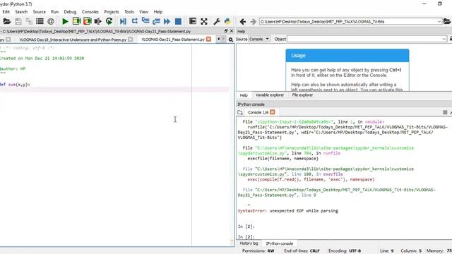 Day21 VLOGMAS Python Pass Statement смотреть онлайн