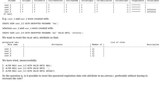 Databases: Reset password expiration date to NULL in PostgreSQL смотреть онлайн