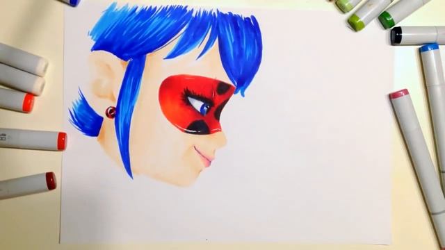 Speed drawing Ladybug and Cat Noir, copic sketsh как нарисовать Леди Баг и Супер кот смотреть онлайн