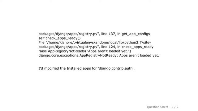 Django : Django upgrading to 1.9 error "AppRegistryNotReady: Apps aren't loaded yet." смотреть онлайн