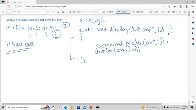 display the array recursively in java in hindi смотреть онлайн