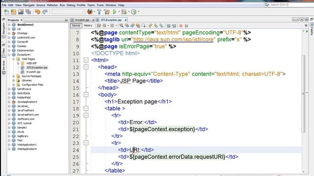 Jsp tutorial in hindi lec-6(3) exception handling in jsp using JSTL page,exception handling in jsp смотреть онлайн