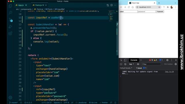 React Hooks | 3-dars. useRef (Check data, response) смотреть онлайн