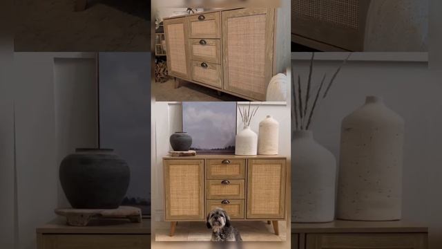 Sophia & William Rattan Drawer Accent Storage Cabinet for Living Room смотреть онлайн