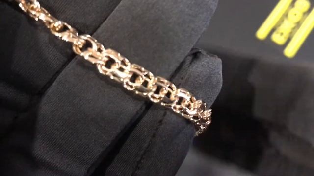 Арт. А0160 Золотой браслет бисмарк 17 см ширина 5,5 мм смотреть онлайн