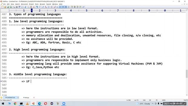 PYTHON (CORE & ADVANCED) tutorials || Demo - 3 || by Mr. Prakash Babu On 08-12-2021 @6:30AM IST смотреть онлайн