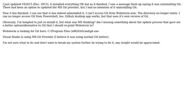 Why did the latest update to VS 2015 uninstall Git? смотреть онлайн