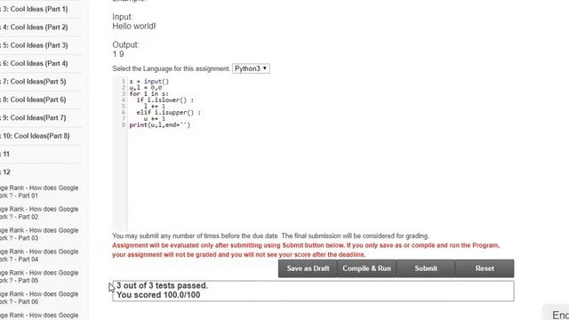 NPTEL | Joy of Computing using Python | Week-12 | Programming Assignment-3 | Letters Solution смотреть онлайн