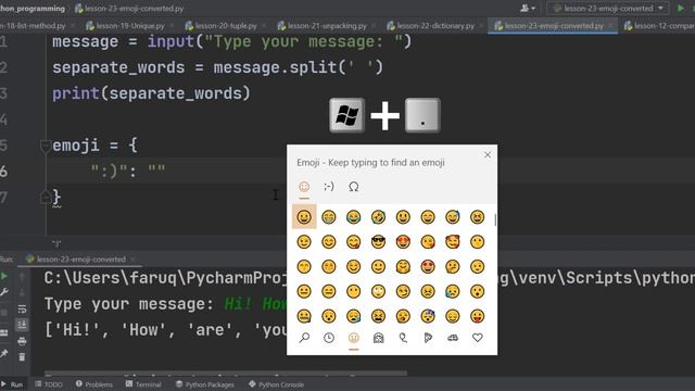 Emoji Converter using Dictionary смотреть онлайн