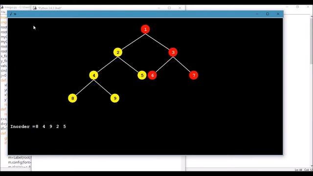 Inorder traversal animation of tree in python tkinter смотреть онлайн