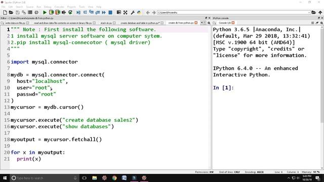 How to connect mysql to python and create and show databases in python смотреть онлайн