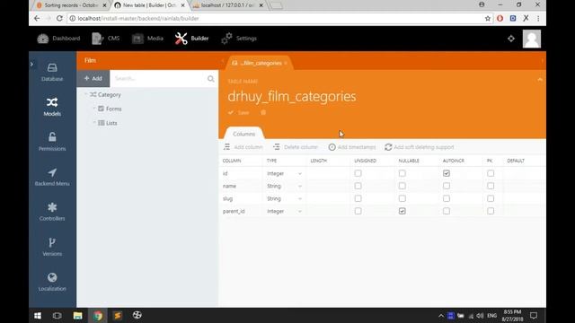 #OctoberCMS Phần 11 Khởi tạo table đầu tiên sử dụng model và controller смотреть онлайн