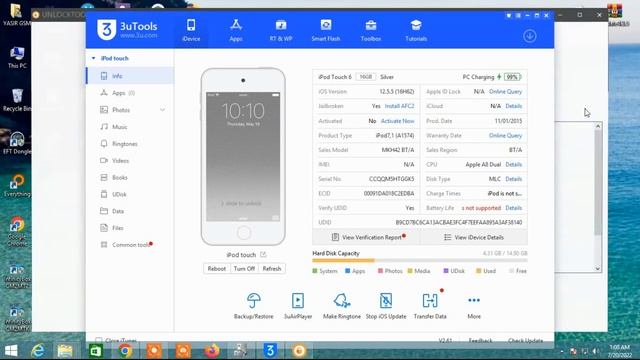 iPod 6 -12.5.5 icloud Bypass Done By Unlock Tool смотреть онлайн