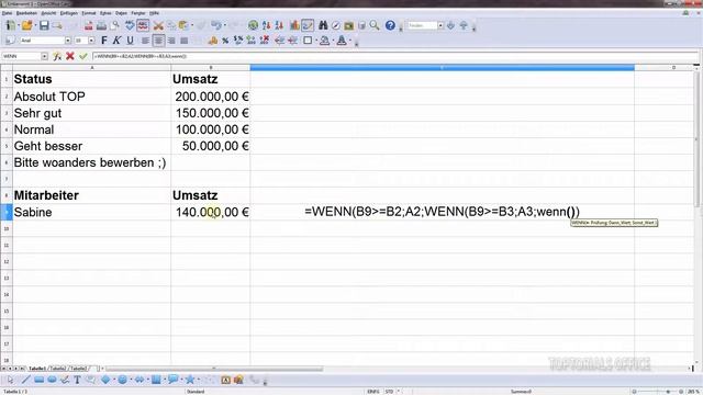 Verschachtelte WENN() Funktion ganz einfach (OpenOffice Calc) смотреть онлайн