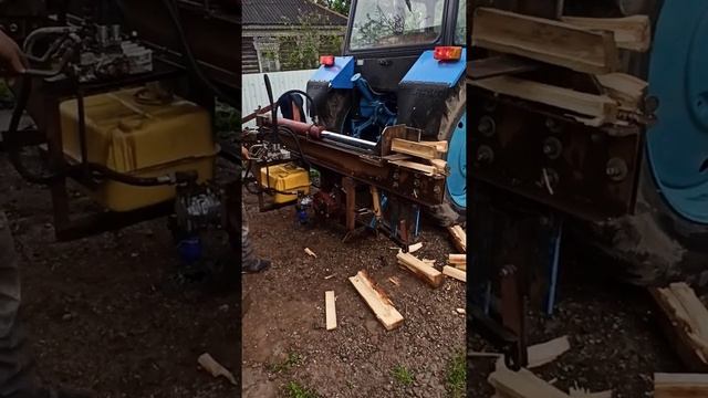 Дровокол в работе от трактора МТЗ смотреть онлайн