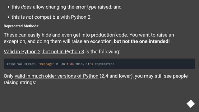 Manually raising (throwing) an exception in Python смотреть онлайн