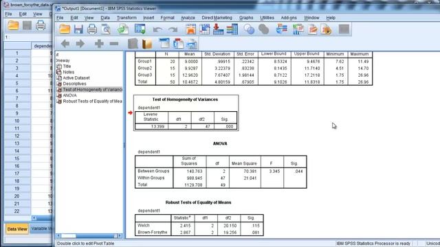 ANOVA - Unequal Variances Unequal Sample Sizes - Brown-Forsythe & Welch F tests смотреть онлайн