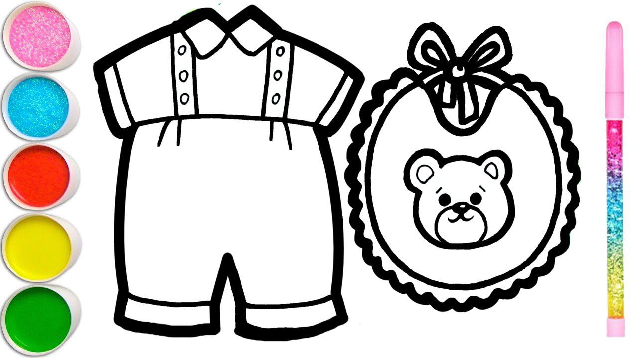 How to draw clothes for children, a stove, ice cream, a bride and groom, a ball, a bed смотреть онлайн