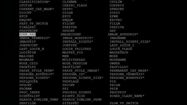 show all process RAD (NUMA Node) on OpenVMS смотреть онлайн