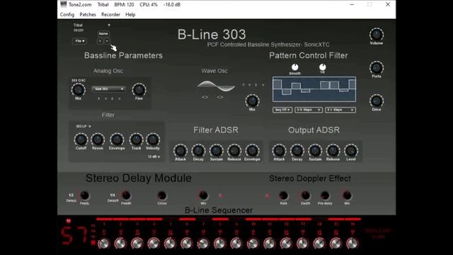 B-Line 303 PCF Controlld Bassline Synthesizer by SonicXTC смотреть онлайн