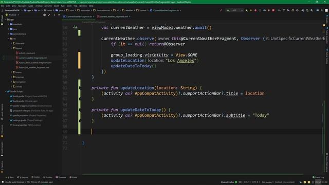 Android Kotlin: Forecast App 07 - Current Weather User Interface - MVVM Tutorial Course смотреть онлайн