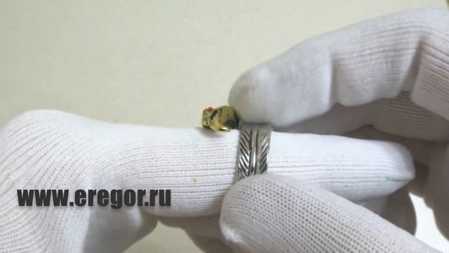 Изящное, стальное кольцо "Орел и Перо" R0001F смотреть онлайн
